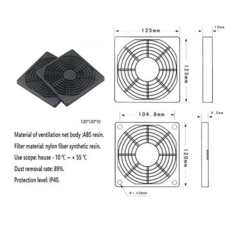 2 cái Bảo vệ quạt gió chống bụi ABS Máy tính thông gió Nướng 120mm Bộ lọc quạt Lưới che dụng cụ Bộ lọc quạt miễn phí