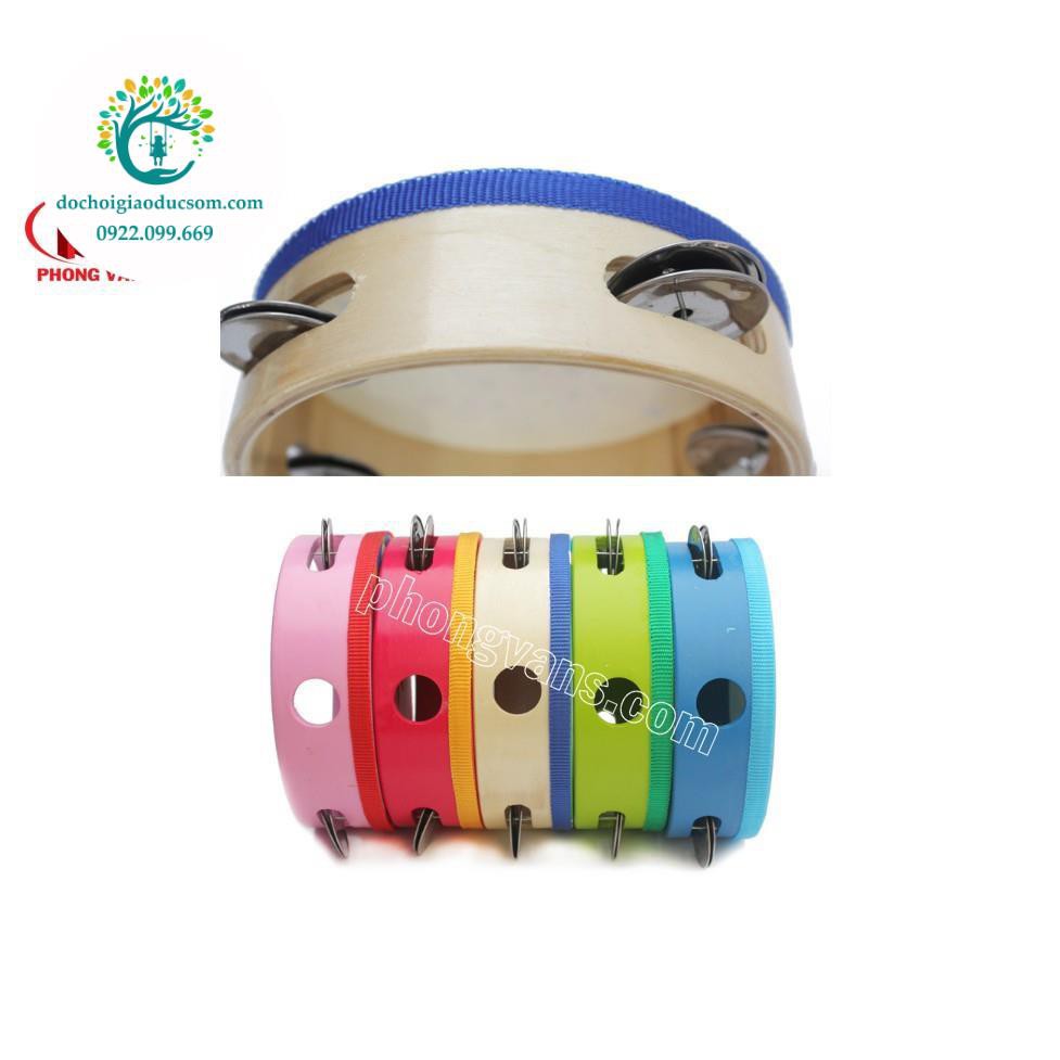 Trống lắc tay tambourine trẻ em, trống lục lạc vỗ tay đồ chơi âm nhạc cho bé