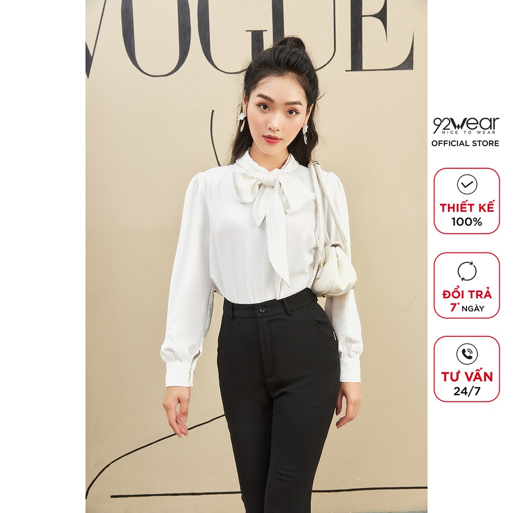 Áo sơ mi nữ dài tay 92WEAR thiết kế công sở thanh lịch ASA1773