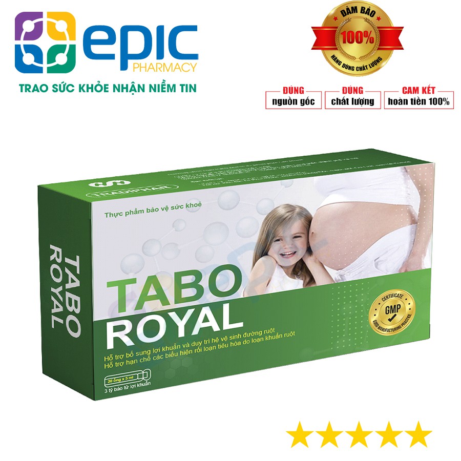 [CHÍNH HÃNG ]Tabo royal -  Bài tử lợi khuẩn xử lý nhanh táo bón ( hộp 20 ống )