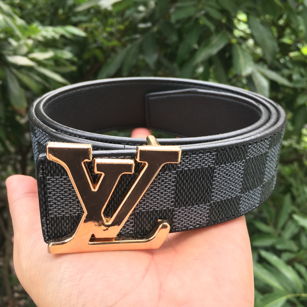 Thắt lưng LV nam cao cấp, thắt lưng nam LV thời trang, dây lưng lv mặt kim loại nguyên khối mẫu trơn trẻ trung TLLV0030