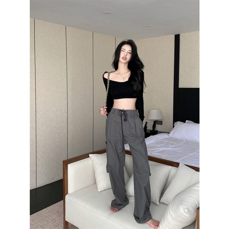 Áo dệt kim tay dài dáng ngắn phong cách Hàn Quốc thời trang quyến rũ cho nữ