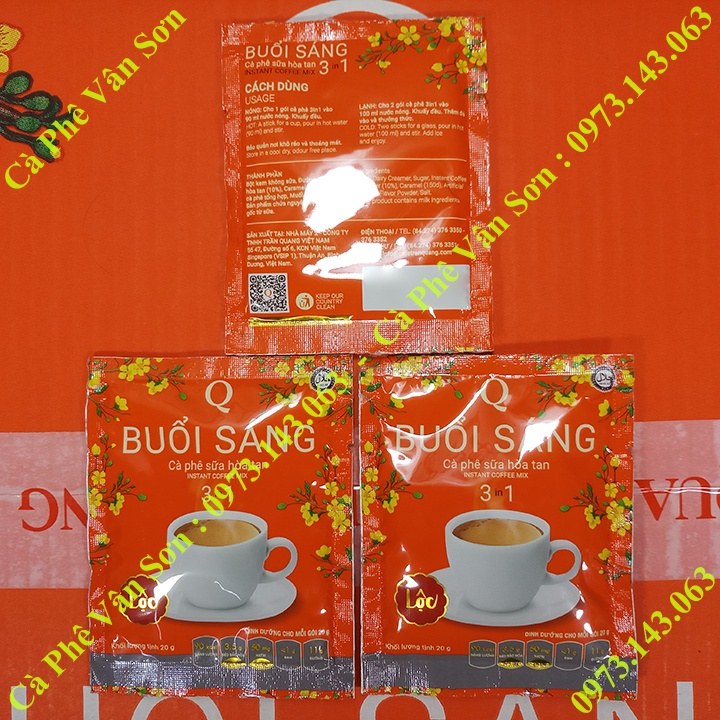 Cà phê sữa Buổi Sáng Trần Quang bịch 480g (24 gói vuông * 20g)