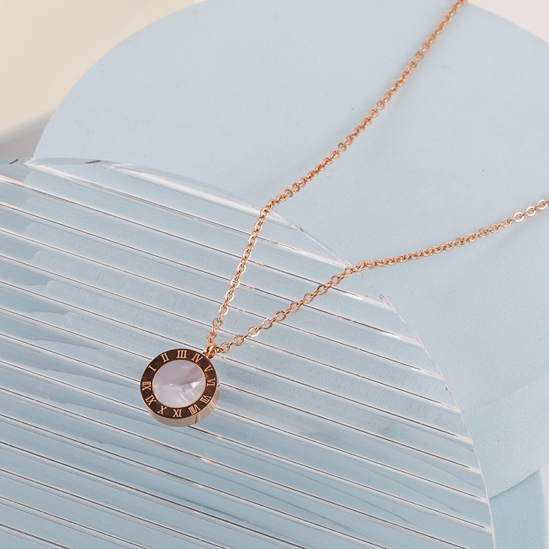 Dây chuyền titan nữ không gỉ mạ vàng 18k mặt tròn basic Her Accessories CT31