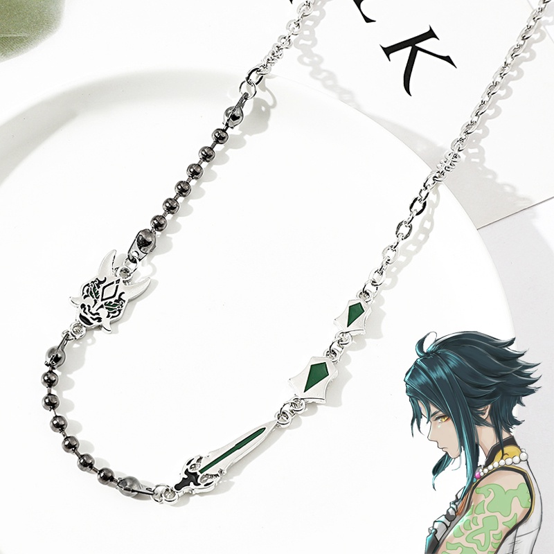 Vòng cổ Mặt Kim Loại Phong Cách Hiphop Game Genshin Impact Xiao