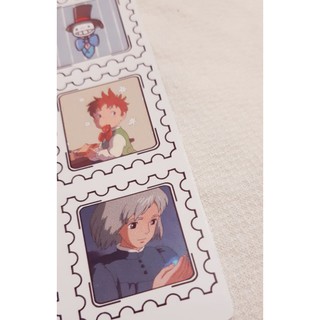 Tờ Bullet Journal sticker hình tem nhân vật Ghibli: Totoro, Spirited away, Howl's moving castle