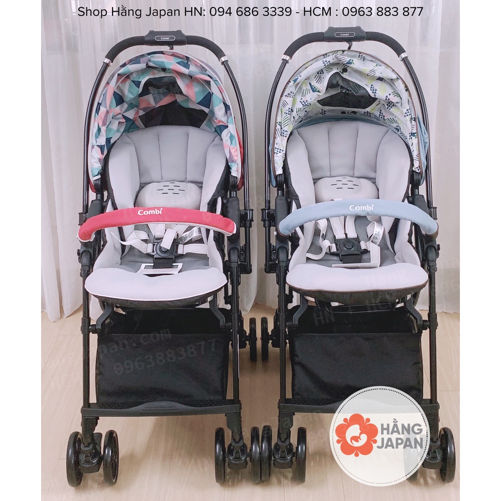 Xe đẩy Combi Sugocal Light  đệm điều hòa, 4 bánh xoay tự động BH chính hãng 2 năm