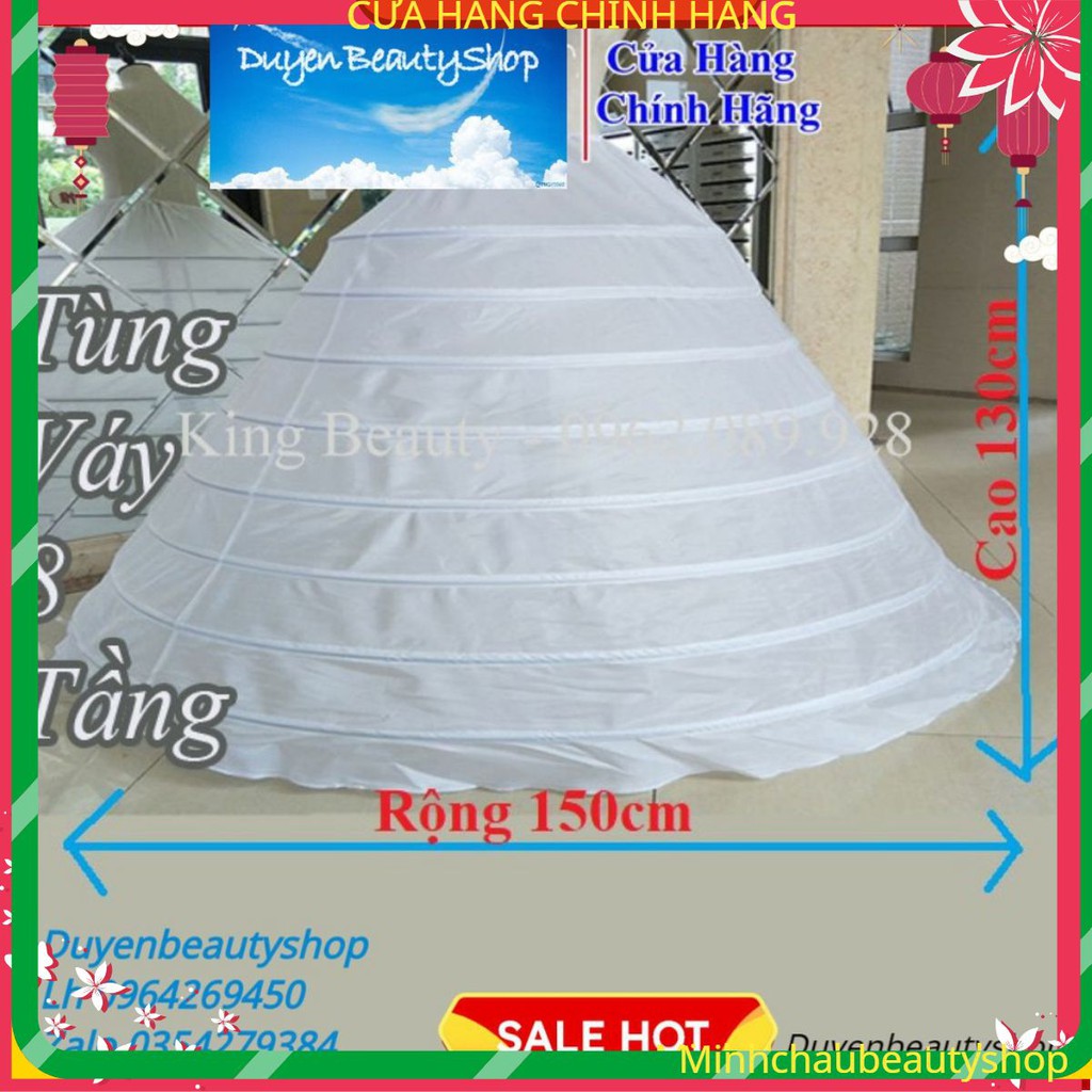 (Loại to đẹp )Tùng Váy 8 Tầng Dành Cho Cô Dâu , Đường May , khung Chắc Chắn