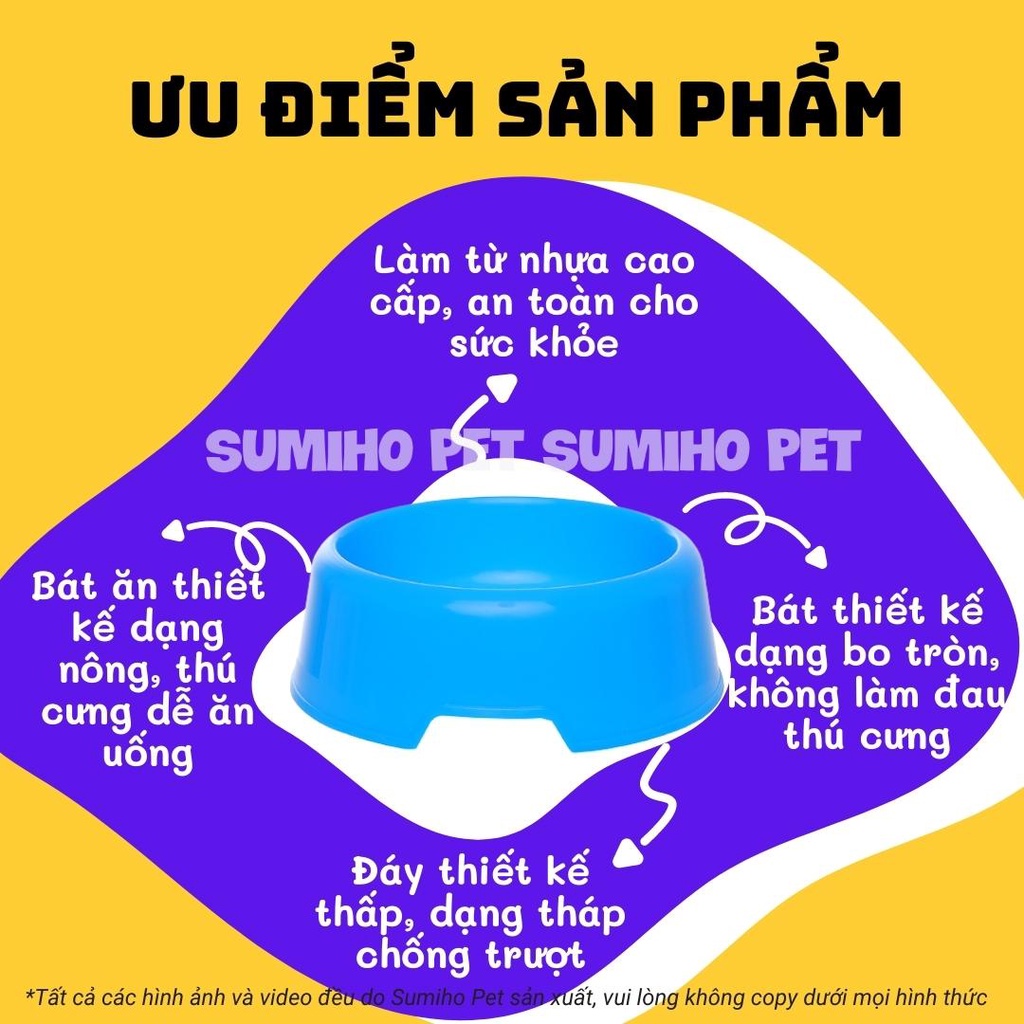 Bát ăn cho chó mèo thú cưng Sumiho (1 ngăn) size 13cm