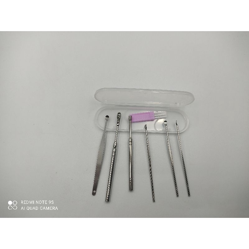 Bộ Lấy ráy tai inox cao cấp, Bộ lấy ráy tai, ngoáy tai 6 chi tiết