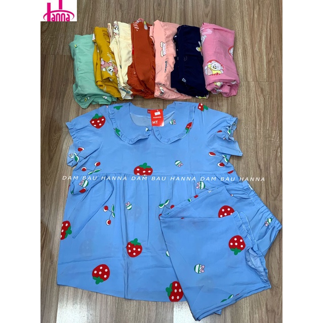 [SIZE 70-100KG] Đồ bộ bầu lửng bigsize cho bầu v1 120cm có lưng thun điều chỉnh, vải lụa mềm mát co dãn nhẹ thoáng mát