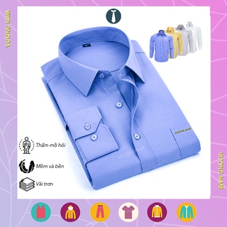 Áo sơ mi nam công sở form rộng cao cấp dài tay đẹp vải kate trơn mát VN15B