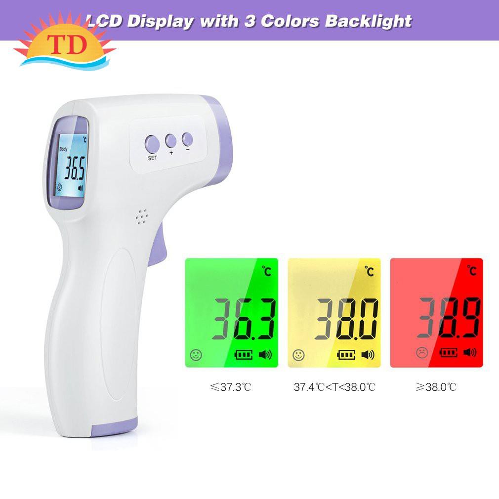 CHO XEM HÀNG Nhiệt kế hồng ngoại nhựa ABS màn hình LCD đo nhiệt độ qua trán không cần tiếp xúc Ba màu