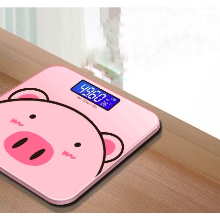 Cân Điện Tử Sức Khỏe Hình Heo Con Màu Hồng, Con Vịt Cực Xinh - Tặng kèm pin