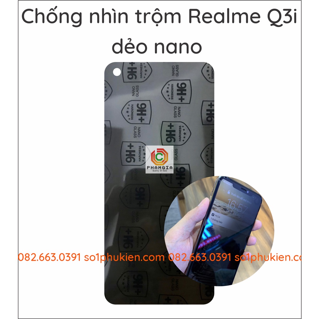 Dán cường lực chống nhìn trộm Realme Q3i dẻo nano siêu bền