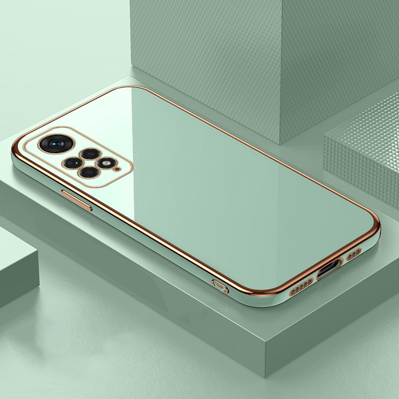 Ốp Điện Thoại TPU Silicon Mềm Khung Vuông Mạ Vàng Sang Trọng Cho Xiaomi Redmi Note 11 10 Pro 11S 10S 4G 5G 9S 9 8 7 Pro