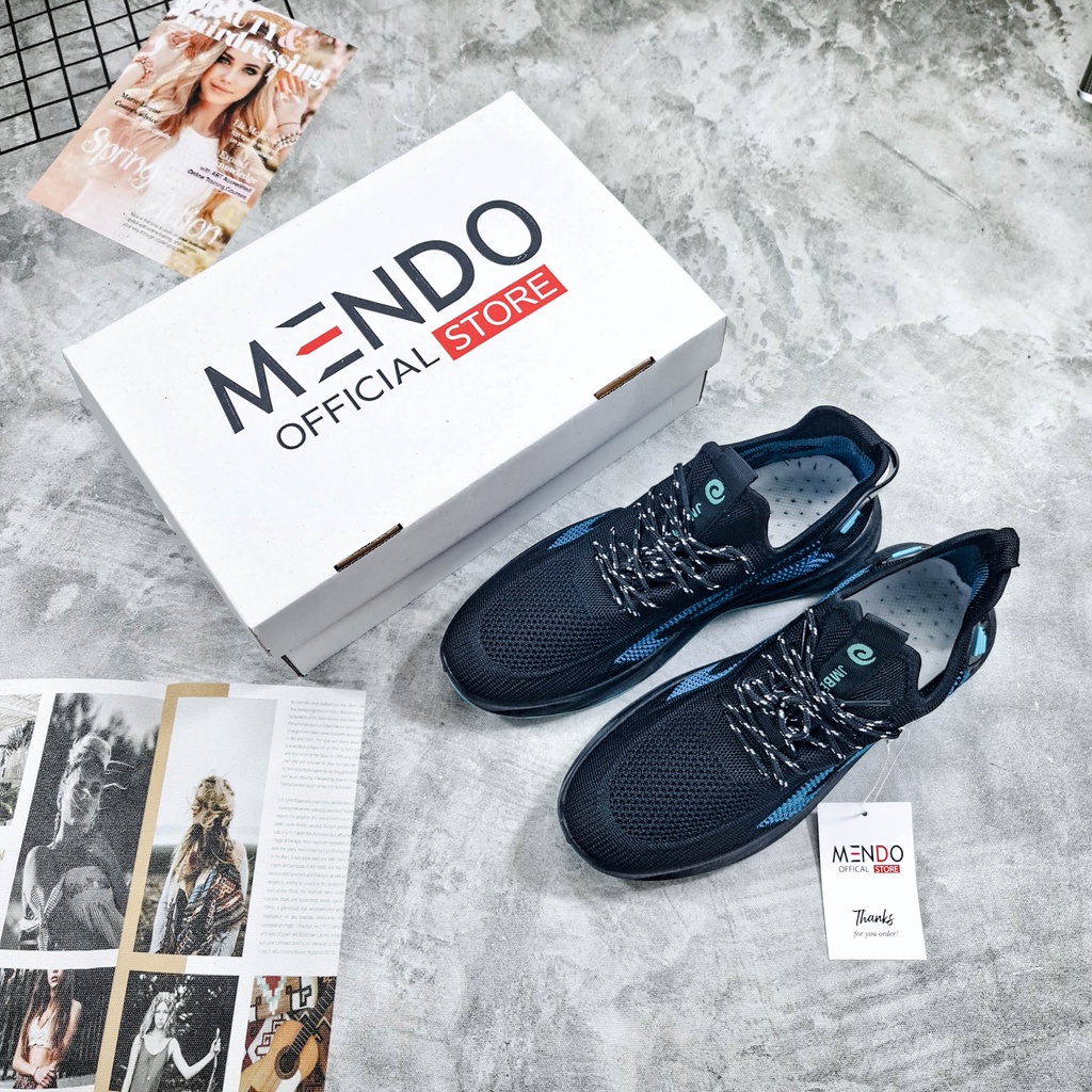Giày Thể Thao Nam MENDO - Sneaker Màu Xám - Đen -  Xanh Đen, Giày Thể Thao Đế Độn Tăng Chiều Cao - G5080