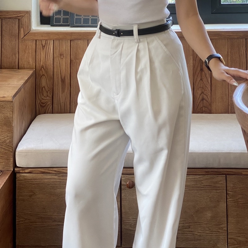 QUẦN SUÔNG NỮ - HEEBYOHI - Cạp Cao Dáng Hàn Quốc Có Chun Phía Sau