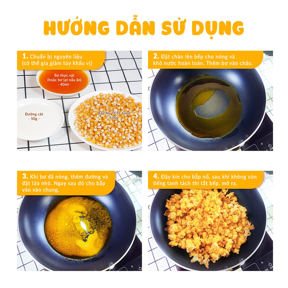 Bắp Mỹ Nổ, Rang Bơ TETE VIETNAMFOOD 1kg