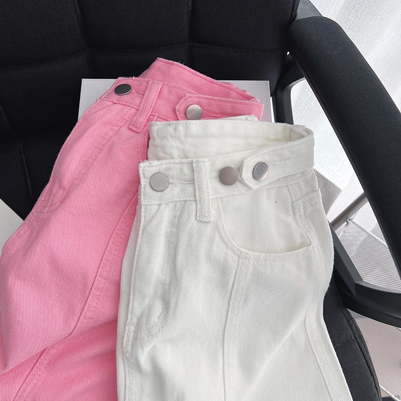 Chân Váy Denim Lưng Cao Dáng Chữ A Thiết Kế Mới Thời Trang Mùa Hè Cho Nữ