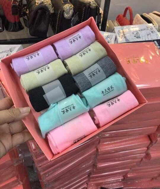 Set 1 hộp 10 đôi tất chống thối chân nữ cổ ngắn- cổ cao