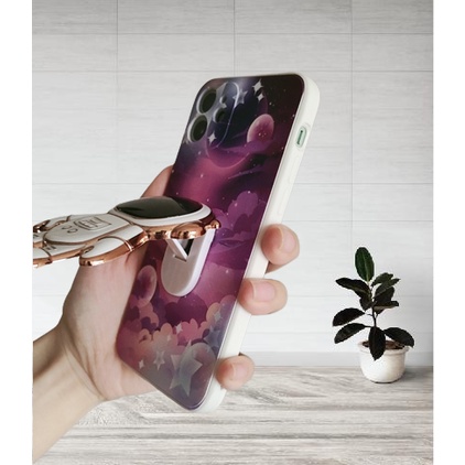 [Giá đỡ phi hành gia] Ốp iphone cho 13pro/13promax/12pro/xr/xsmax/6/7/8/plus ốp lưng iphone phi hành gia 3D viền vuông