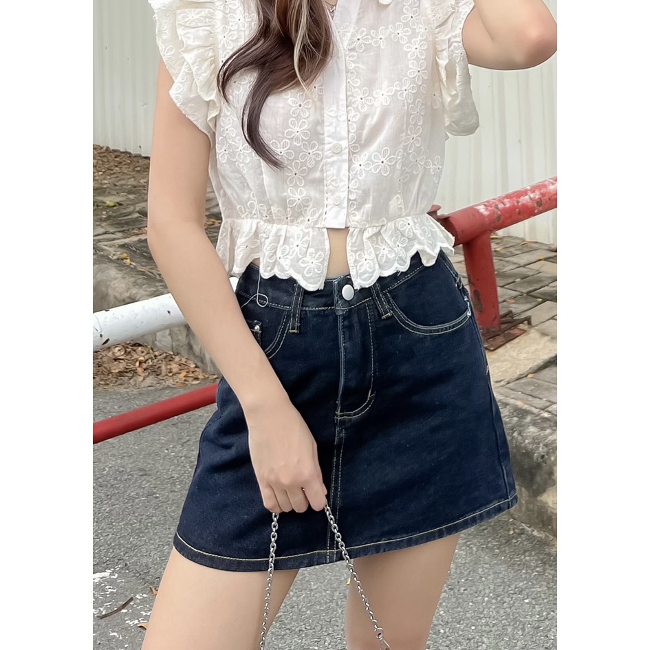 Sibling House - Quần short jeans giả váy DENIM SKORT