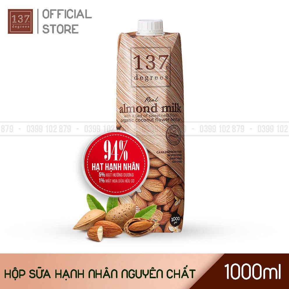 8 Vị Sữa Hạt Nguyên Chất 137 Degrees Thái Lan - Hộp 1000ml