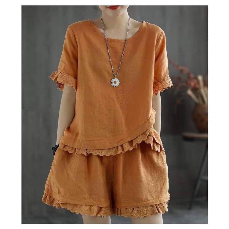 SET BỘ COTTON ĐÙI PHỐI REN SIÊU XINH-SIZE 40-75KG