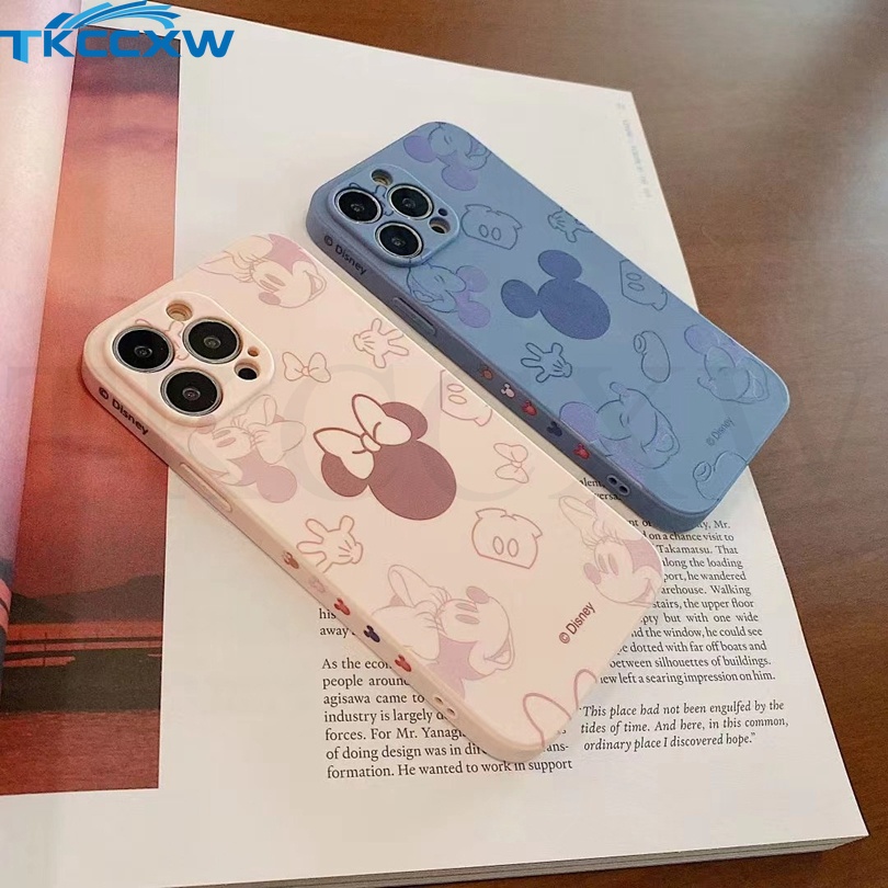Ốp Điện Thoại TPU Viền Silicon Hình Mickey Minnie Cho iPhone 12 13 Mini 13 12 11 Pro MAX XS MAX XR X 7 8 6 6S Plus SE 2020