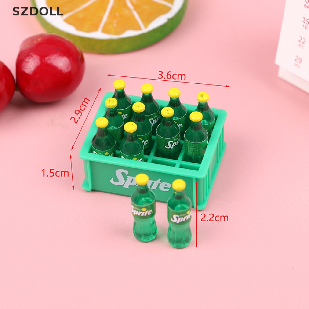 Bộ mô hình chai nước ngọt mini trang trí nhà búp bê tỉ lệ 1:12 DOM