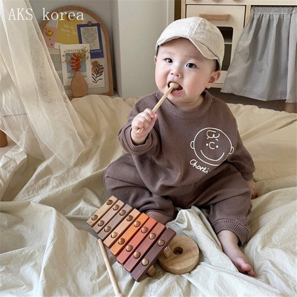 Bộ quần áo dài tay thu đông cho bé trai in chú chó, đồ thu đông cho bé trai thun tổ ong mặc nhà BINBON KIDS 7kg đến 17kg