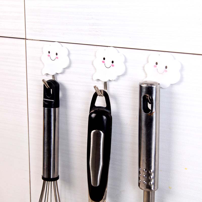 Set 3 móc treo đồ dán tường hình đám mây trắng sáng tạo