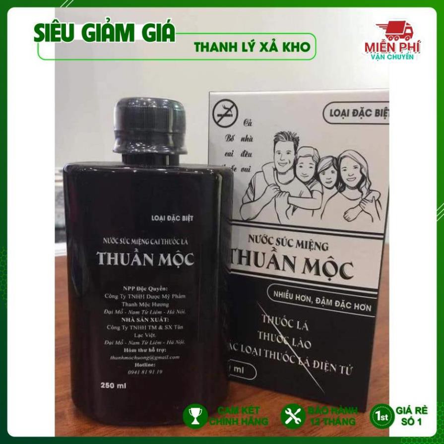 [ Chính hãng ] NƯỚC SÚC MIỆNG CAI THUỐC LÁ-THUỐC LÀO THUẦN MỘC TMH 250ml