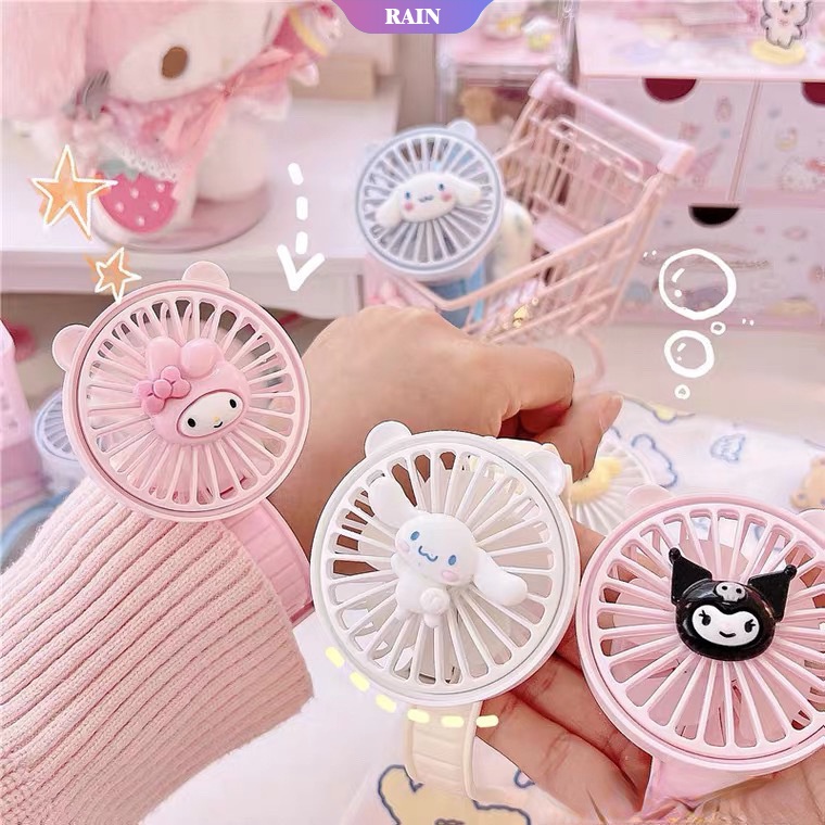 SANRIO Quạt Điện USB Mini Hình Đồng Hồ Dễ Thương Nhỏ Gọn Di Động Cho Học Sinh/Cặp Đôi
