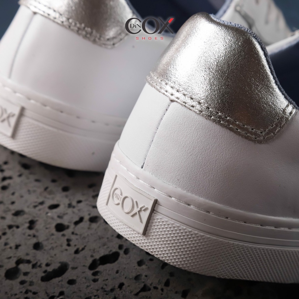 Giày Nữ Da Bò DINCOX E03 WHITE/SILVER