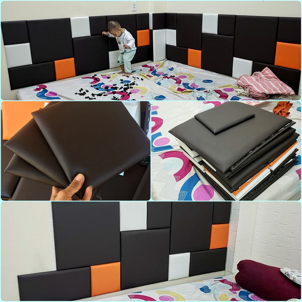 TRANG TRÍ GIƯỜNG A02  - Tấm nệm da dán tường trang trí nhà cửa, phòng khách, phòng ngủ, đầu giường