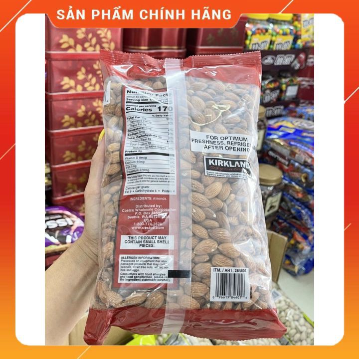 Hạnh Nhân Sấy Khô Kirkland Almonds - Túi 1.36kg