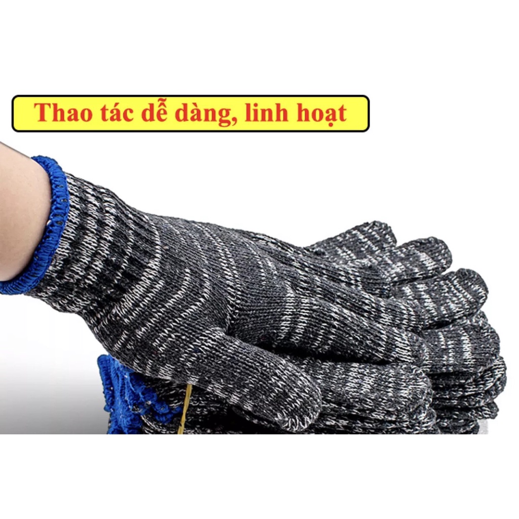 [HCM]COMBO 10 ĐÔI GĂNG TAY BẢO HỘ SỢI LEN 80G BẢO VỆ TAY CHỐNG TRƠN TRƯỢT , BẢO ĐẢM GIAO ĐÚNG GAM