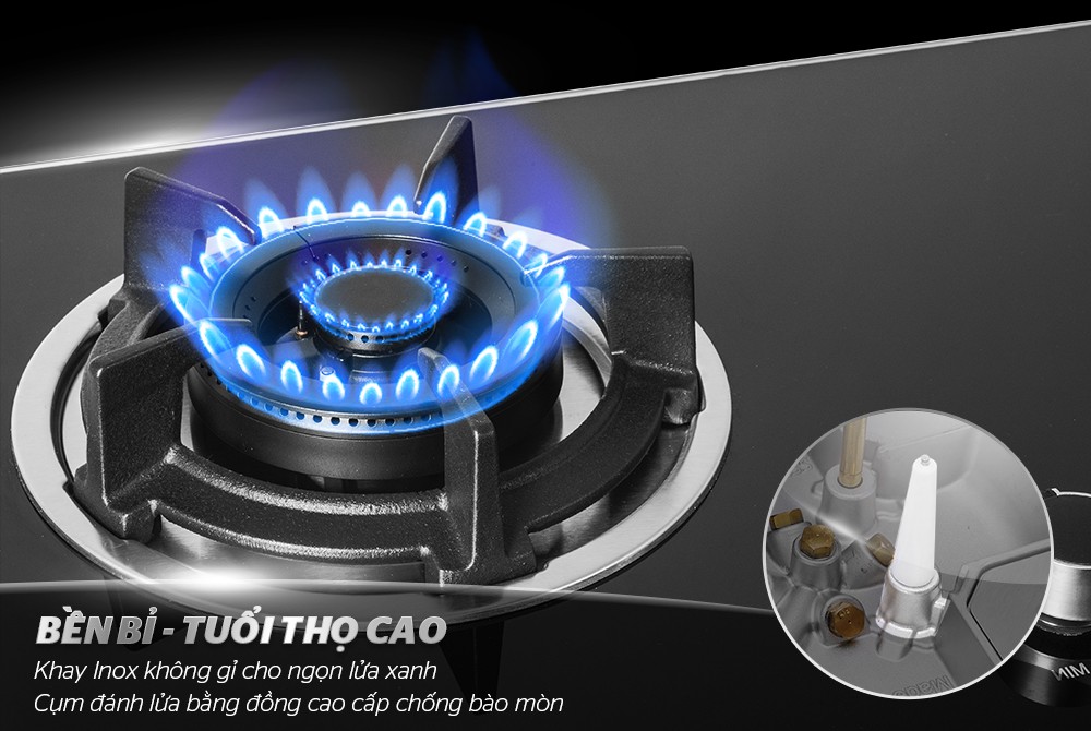 Bếp gas âm kính Sunhouse SHB7736 Mới Chính Hãng 100%+Tặng Van Dây gas-Đánh lửa IC-Đầu hâm-Ngắt ga tự động-BH 24 tháng