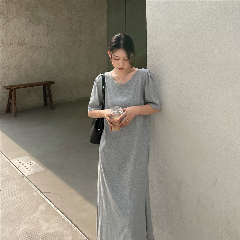 Đầm Midi Tay Ngắn Phong Cách Hàn Quốc Gồm 3 Màu | BigBuy360 - bigbuy360.vn