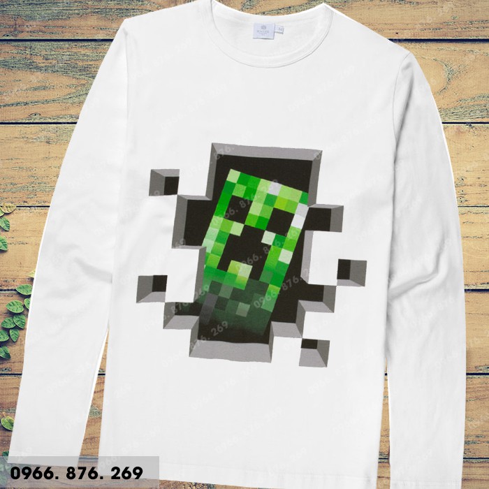 Áo thun minecraft dài tay thoe yêu cầu