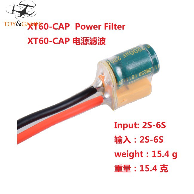 Dây Cáp Lọc Nguồn Xt60-Cap 2s-6s 2200uf Esc 25v Cho Drone