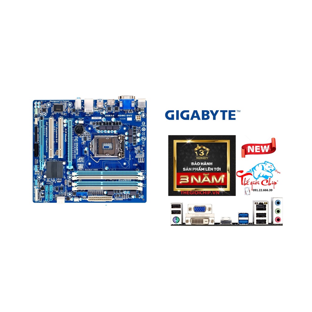 [HCM]Bo Mạch Chủ (Mainboard) Gigabyte GA B75M-D3H (CTY Box-3 Năm)