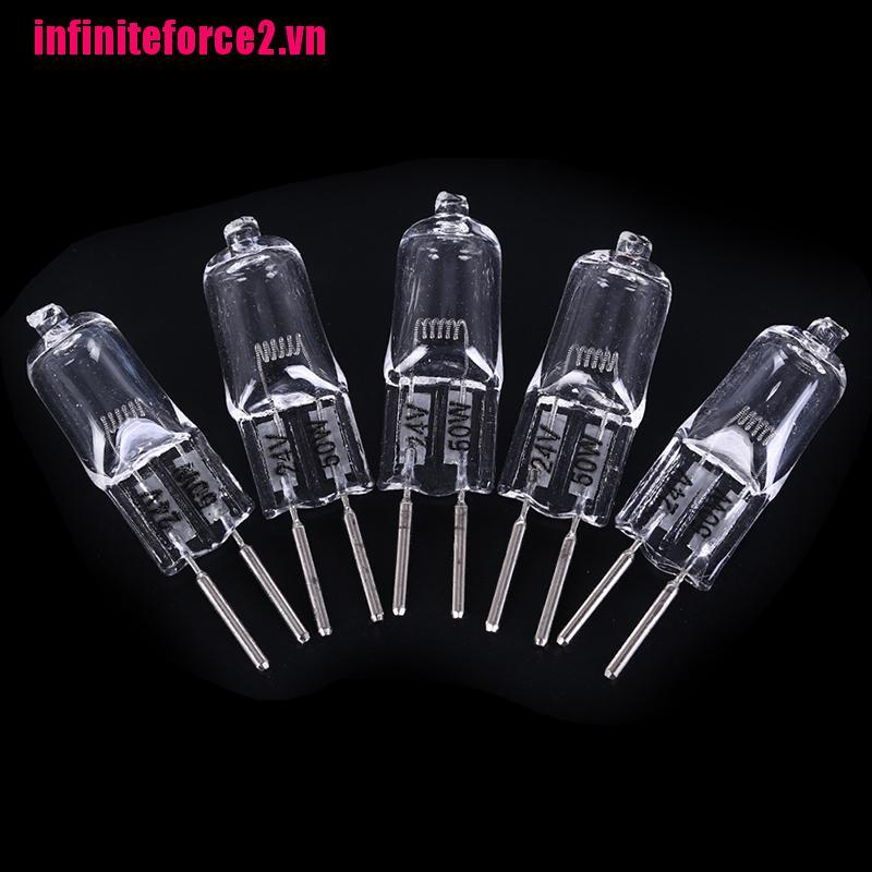 Set 5 Bóng Đèn Halogen 24v G5.3 / 50w Đa Năng Chất Lượng Cao