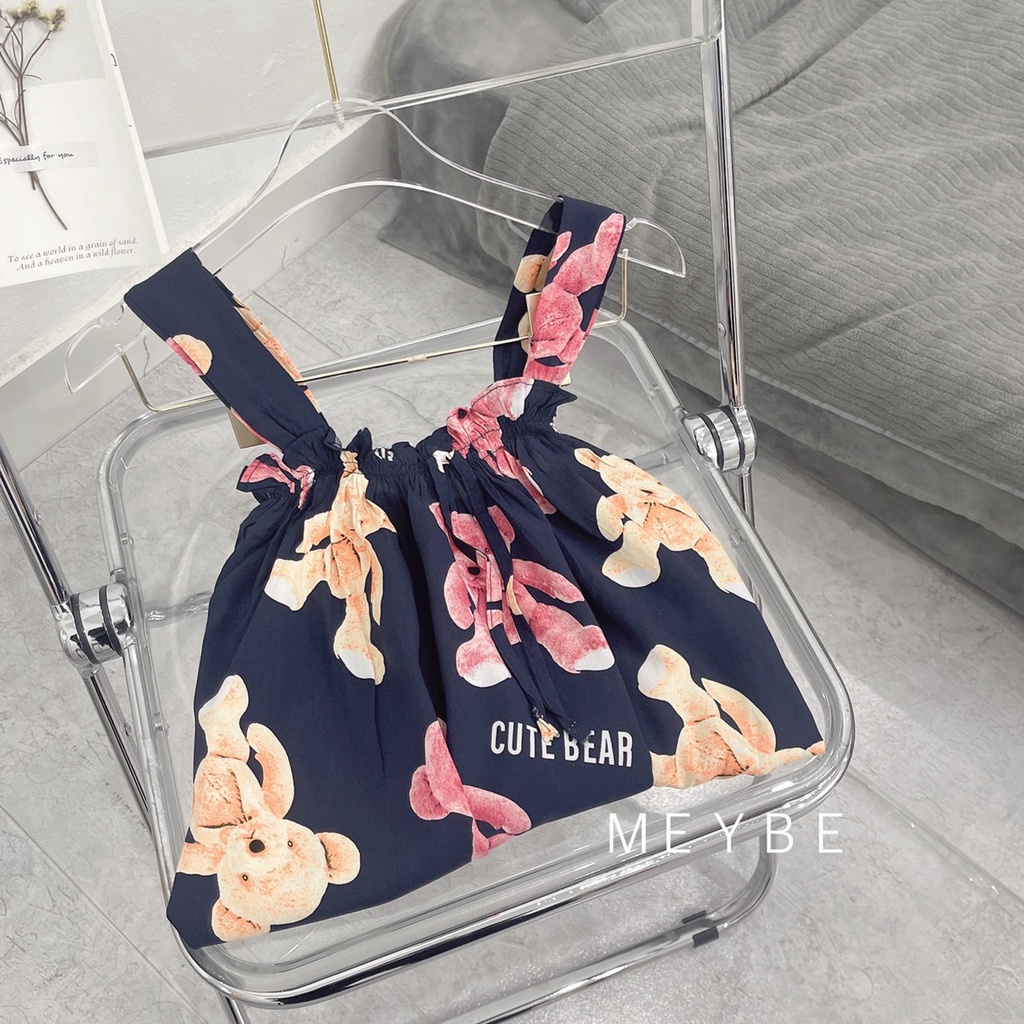 Váy ngủ 2 dây mặc nhà vải Lanh Tole mát Sexy dáng suông đẹp VN2