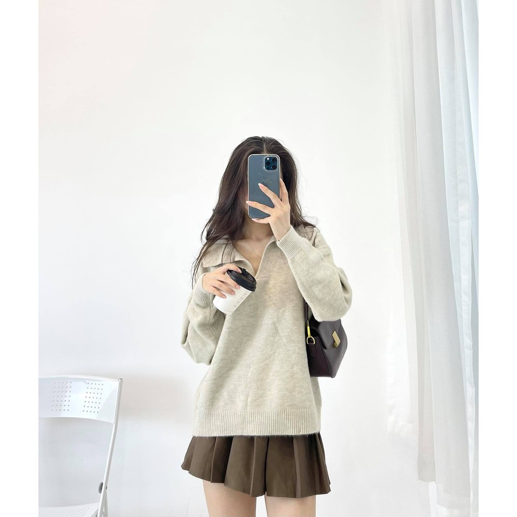 (FREESHIP) Áo len cổ đức hàng quảng châu miho house