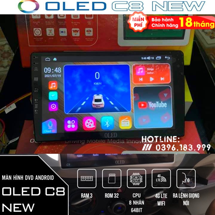 Màn hình android OLED C8 New theo xe Sportage 2017 - 2021  kèm dưỡng và canbus jack nguồn zin theo xe