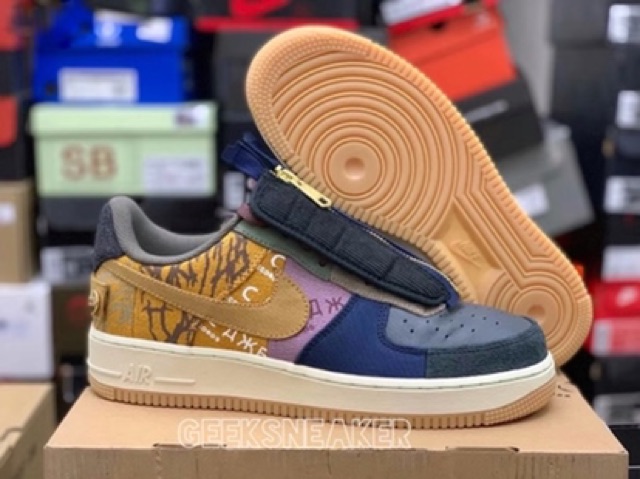 [GeekSneaker] 🔥 Giày Sneaker Nam Nữ Air Force 1 Travis Scott + Stock X | BigBuy360 - bigbuy360.vn