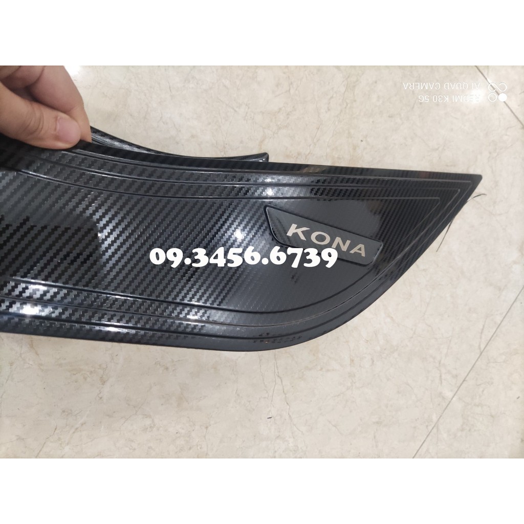 Bô 4 ốp tapli cửa xe KONA 2018 2019 2020 2021 2022  tặng kèm cuộn keo 3.M
